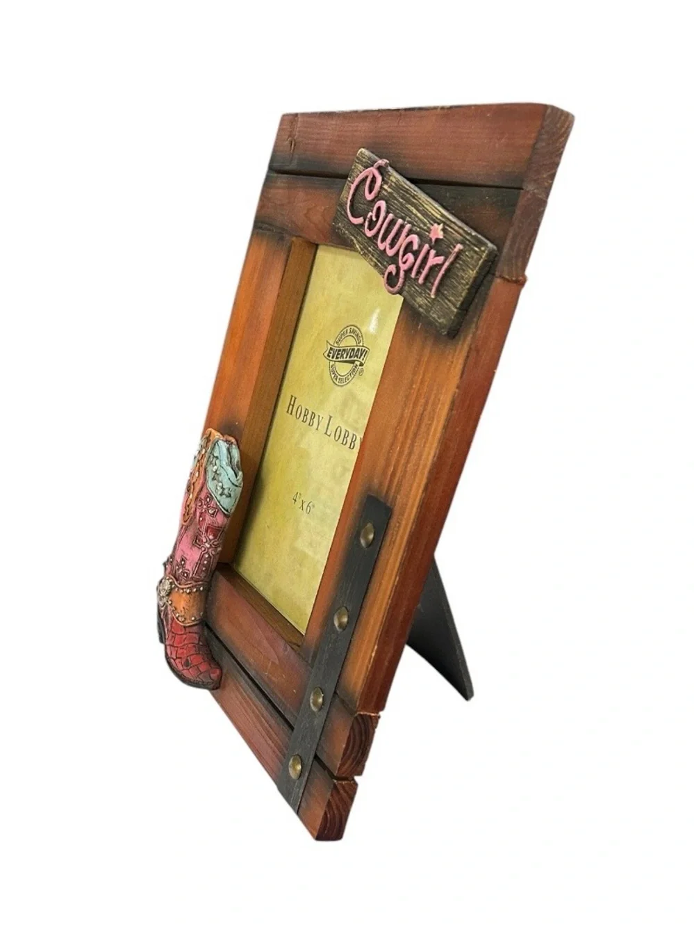 Rustic Western Cowgirl Boot Picture Frame